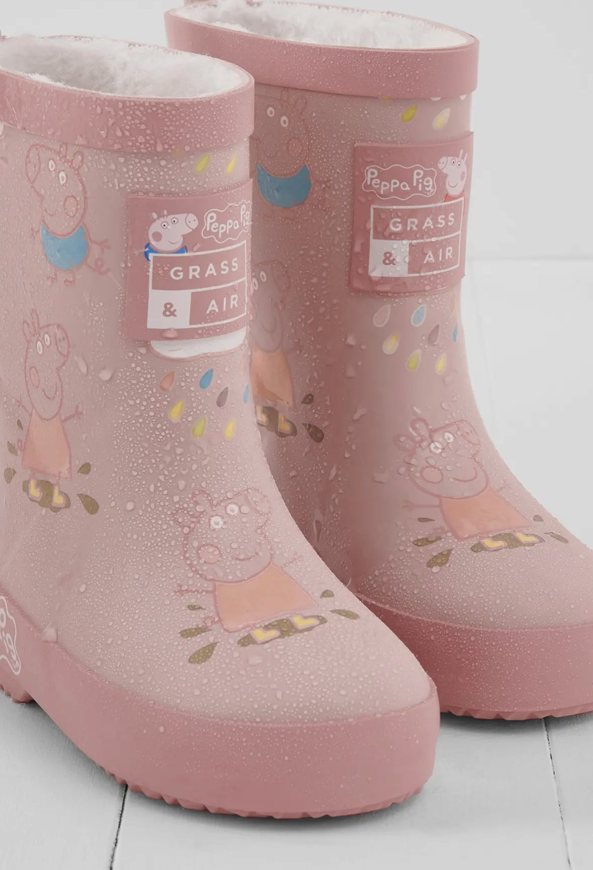 Peppa pig colour changing wellies teddy fleece - pink