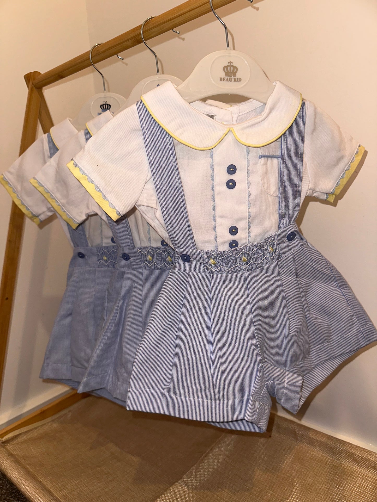 BEAU KiD Spring smocked waist romper set